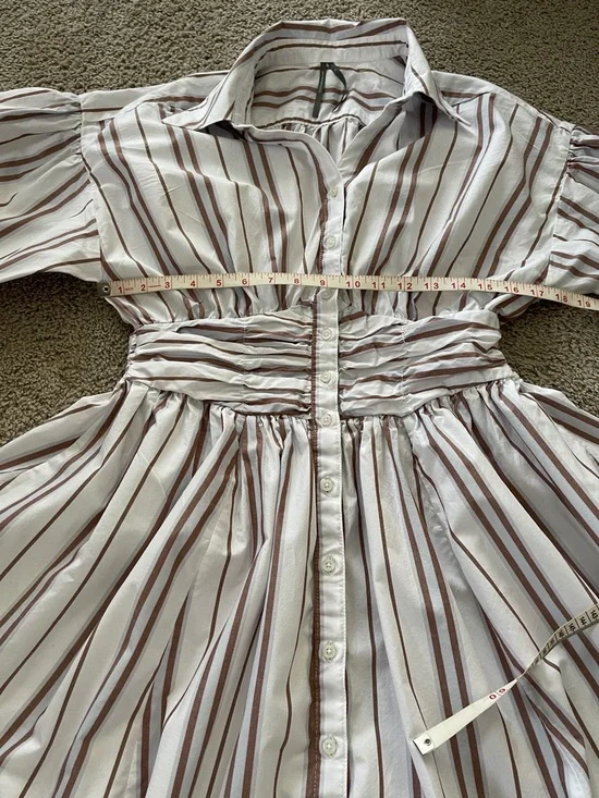 Anthropologie Long-Sleeve Collared A Line Mini Dress - Picture 8 of 10